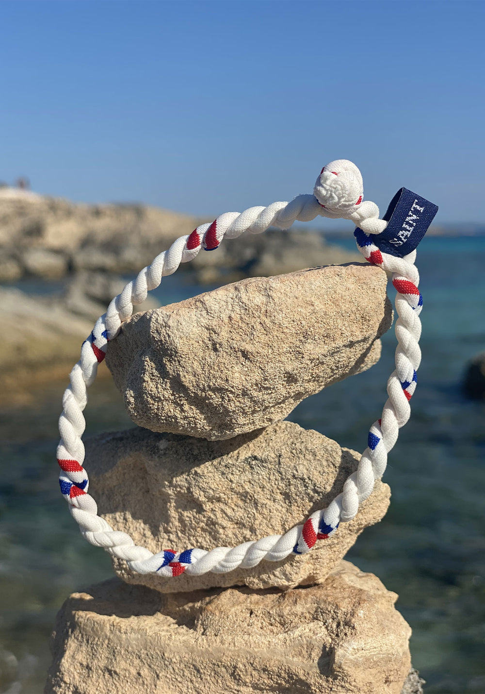 Pulsera tricolor ECOLO - en tejido reciclado (NEIG/GITAN/TULIPE)