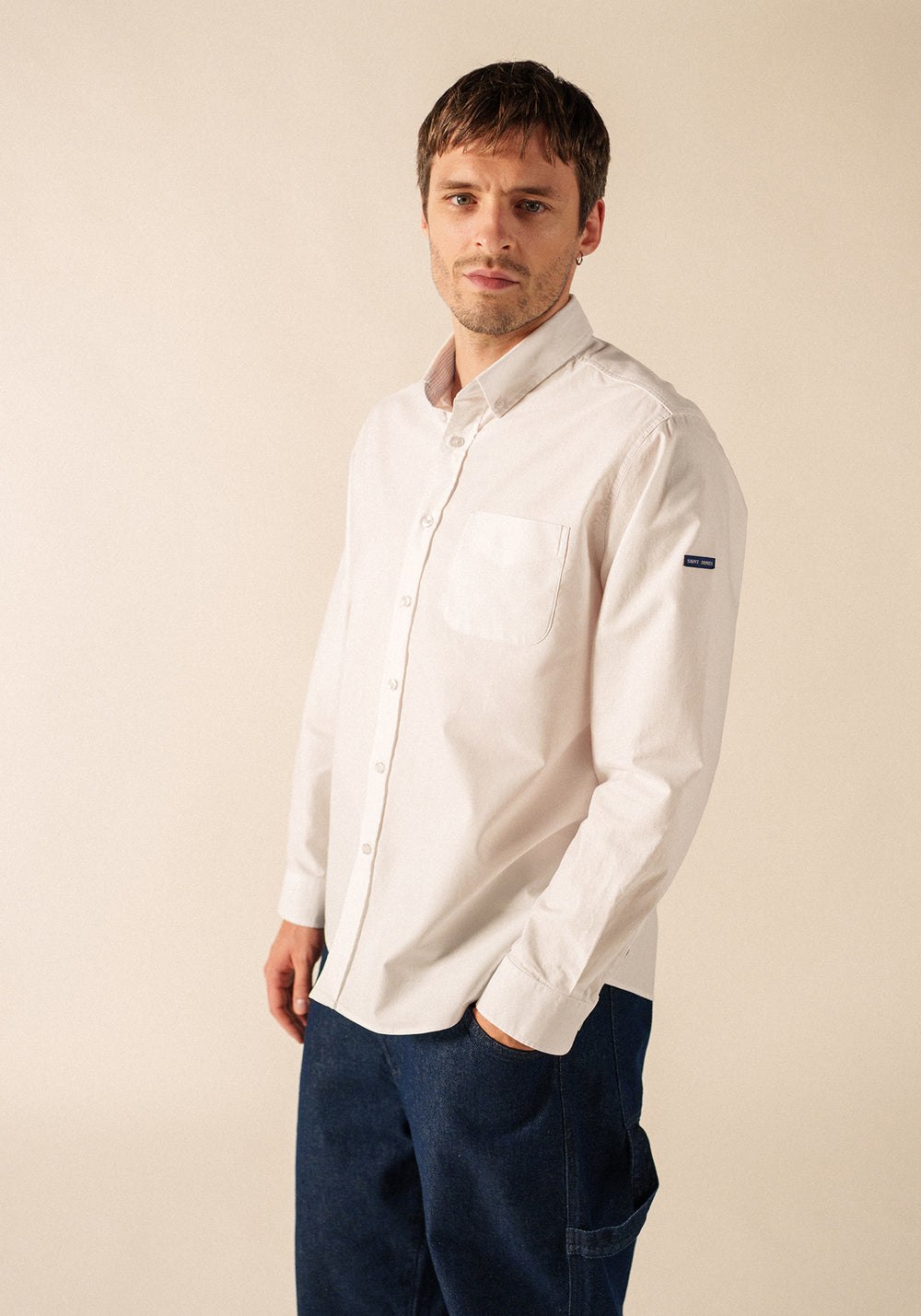 Camisa de manga larga Amboise - algodón (BLANC)