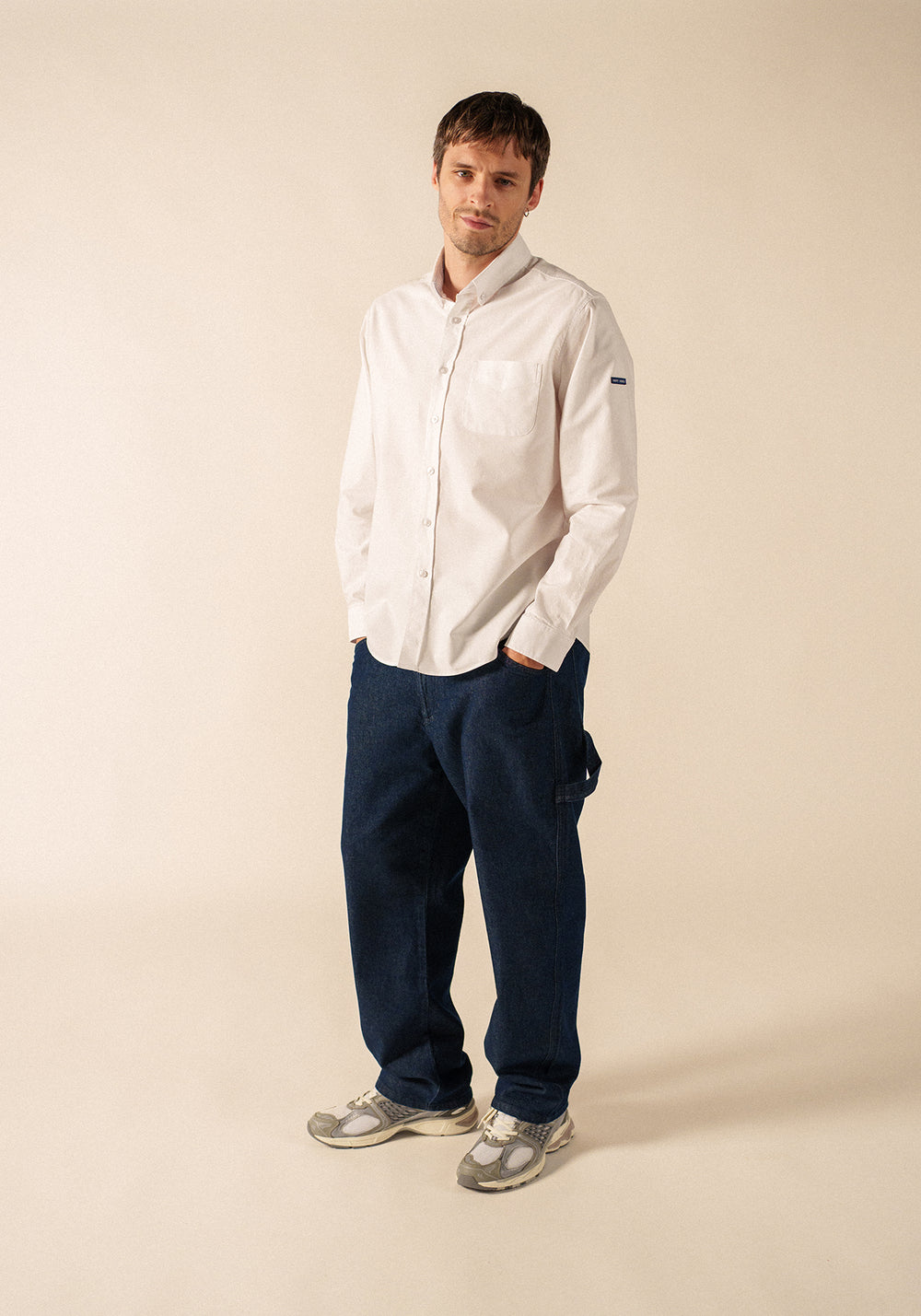 Camisa de manga larga Amboise - algodón (BLANC)