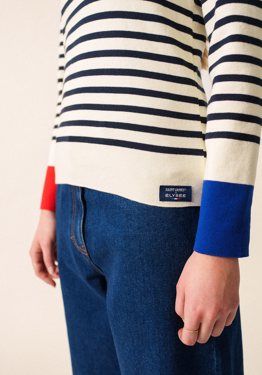 Jersey tricolor Passerelle x l'Elysée (BLANCO/MULTICOLOR)