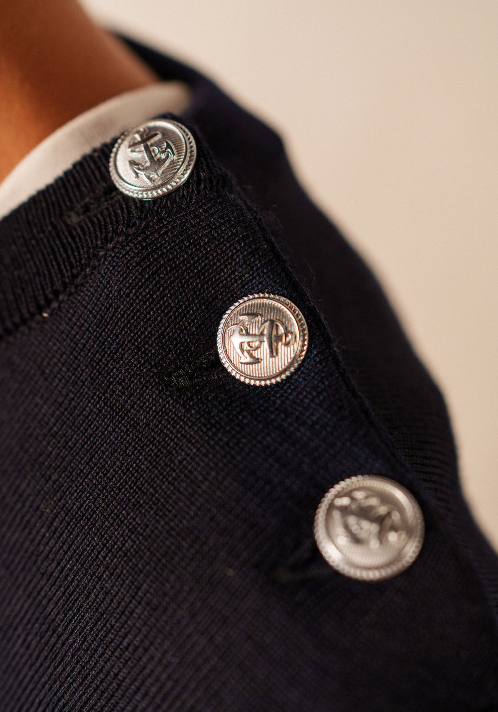 Vestido de jersey Grande Marée - liso, de lana (NAVY)