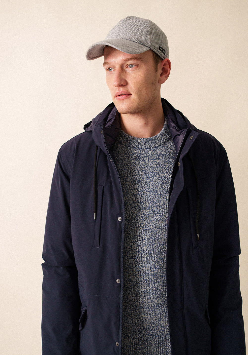 Gorro de punto - en mezcla de lana (GRIS)