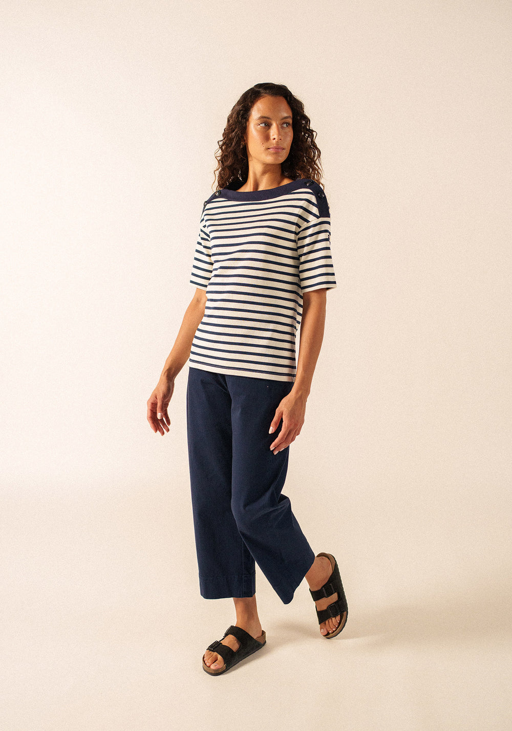 Camisa a rayas Geri Sailor x Isabelle Ballu (ECRU/MARINE/NAVY)