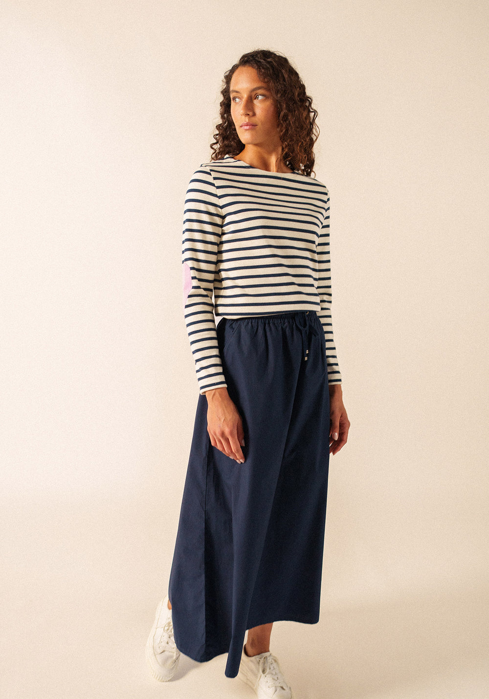 Camisa bretona Vaujany (ECRU/MARINE/NACRE)