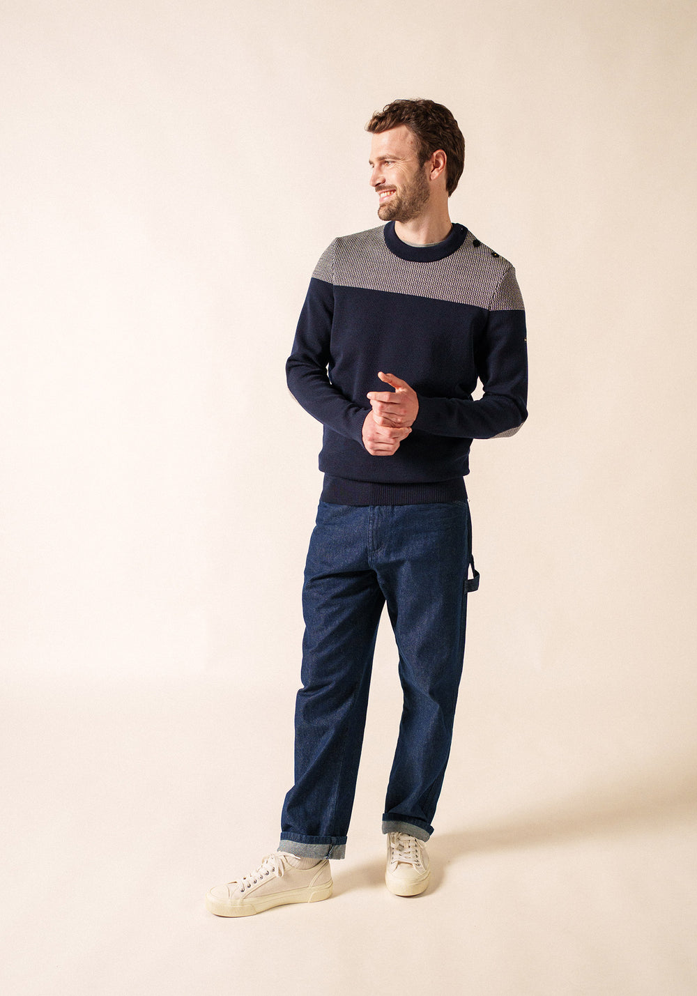 Jersey bicolor Dinan Salior (MARINA/ECRU)