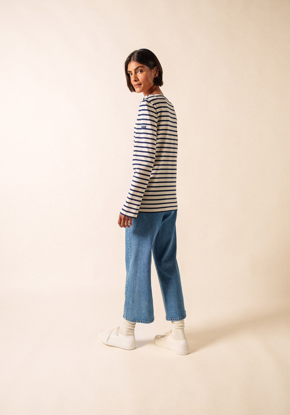 Camisa bretona Minquiers (ECRU/MARINE)