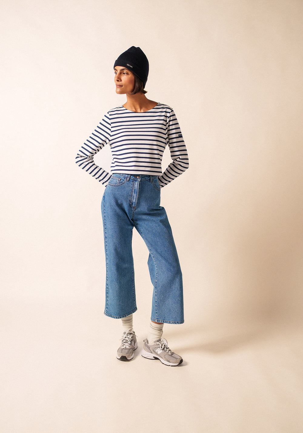 Camisa bretona Minquiers (NEIGE/MARINE)