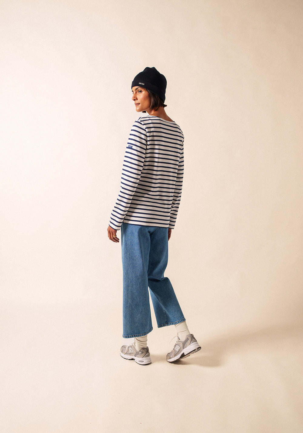 Camisa bretona Minquiers (NEIGE/MARINE)