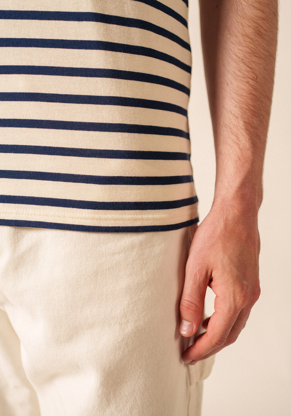 Camisa bretona levantina (ECRU/MARINE)