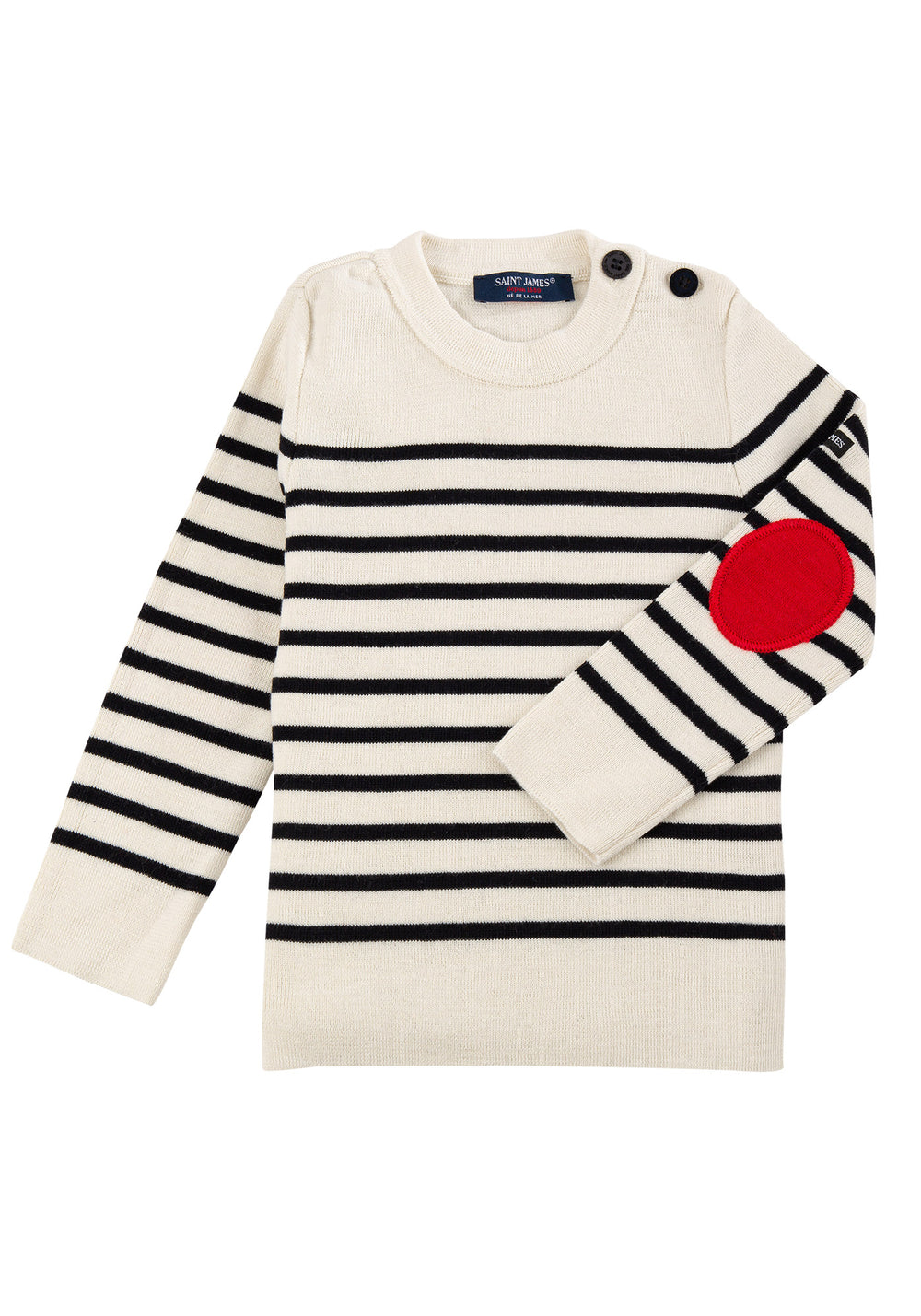 Jersey marinero Brégançon para niños - con coderas en contraste (Ecume/Navy/Tulipe)