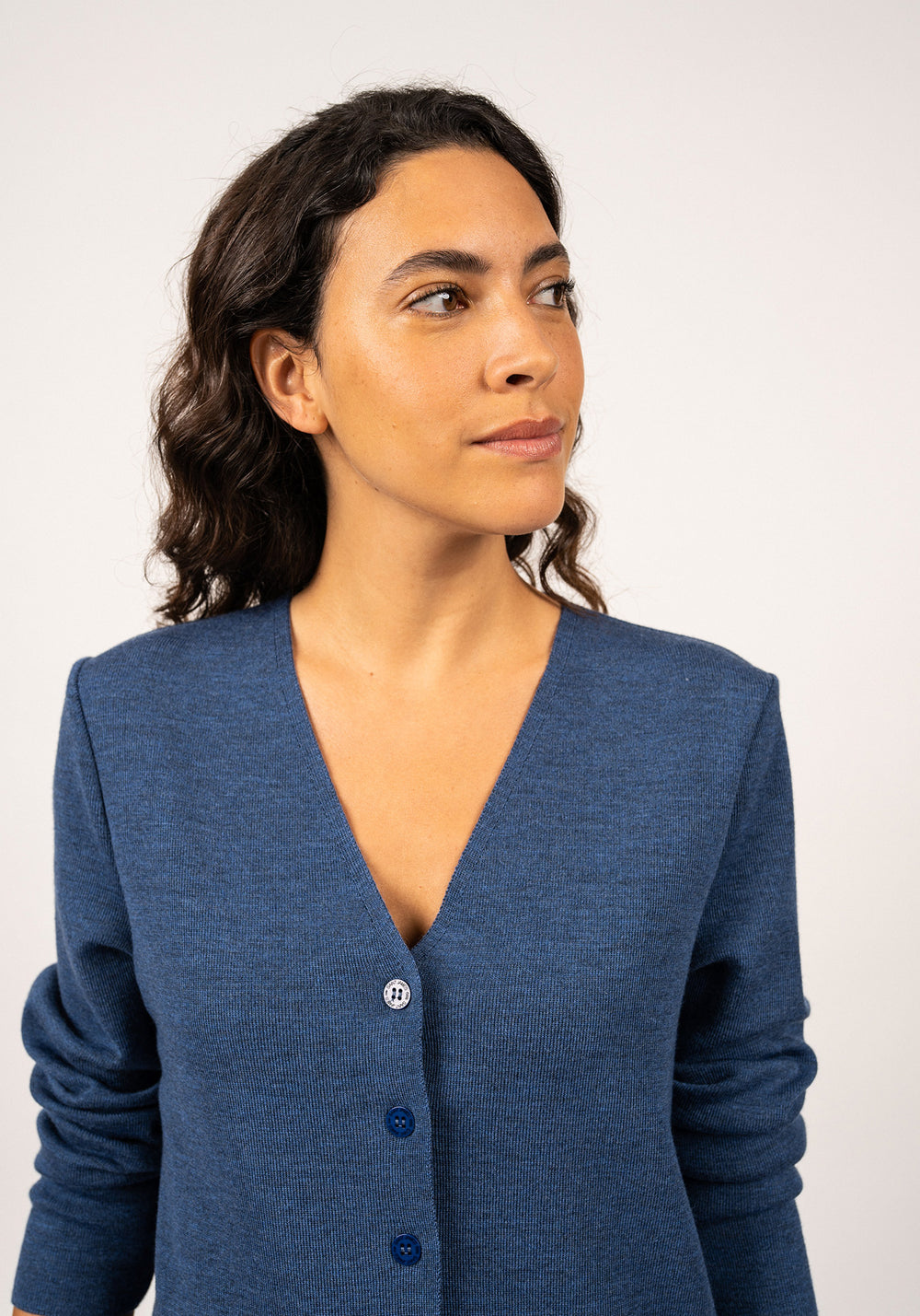 Chaqueta de punto Blainville cuello pico - abotonada, de lana suave (JEAN)