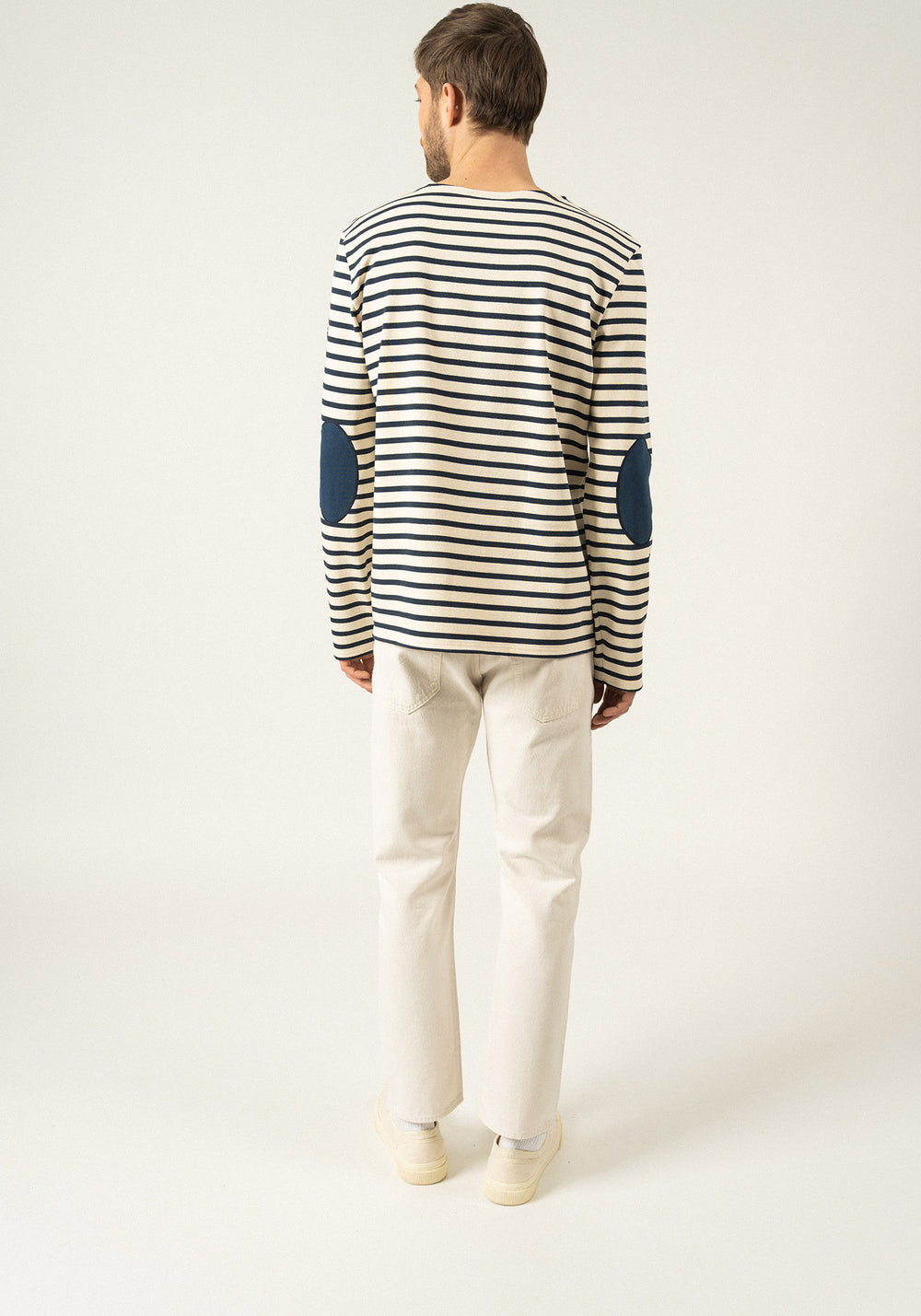 Camisa bretona con parches Méridien (ECRU/MARINE/MARINE)