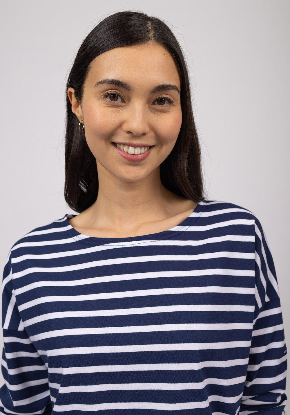 Camisa bretona Minquiers Drop (MARINE/NEIGE)