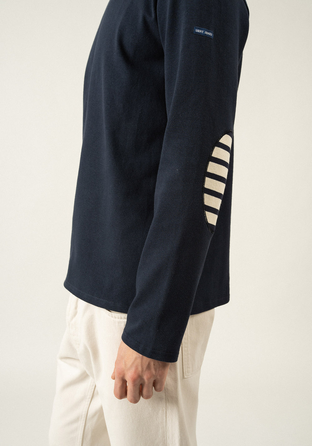 Camisa bretona con parches Méridien (AZUL MARINO/ECRU/AZUL MARINO)