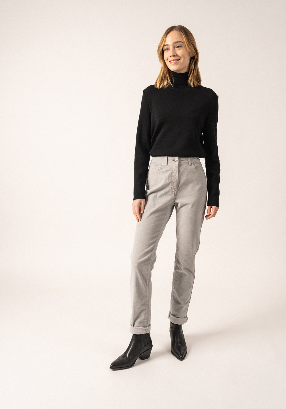 Houat jersey de cuello alto - en lana (NOIR)