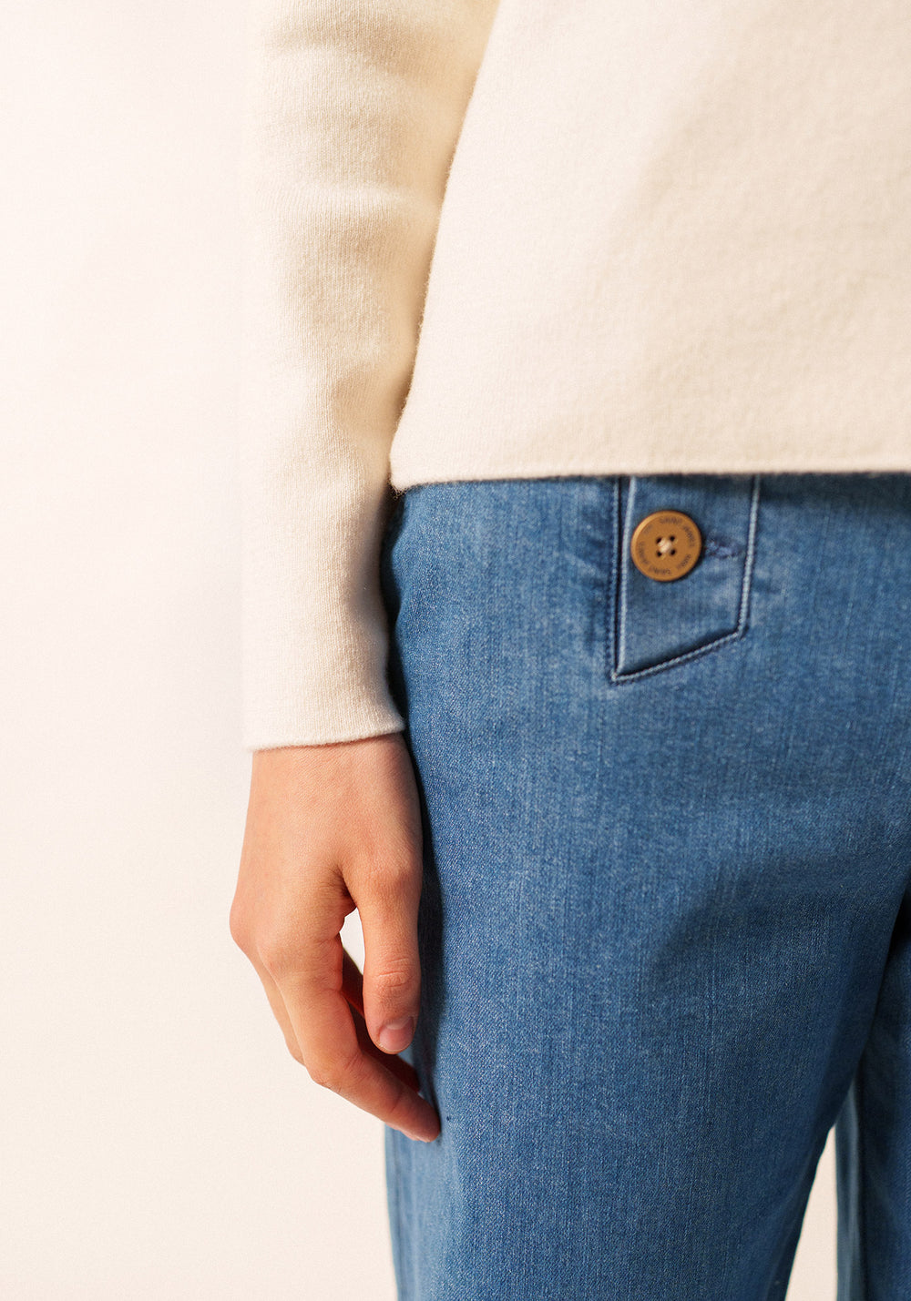 Jersey marinero liso Brégançon - en cachemira (ECUME)