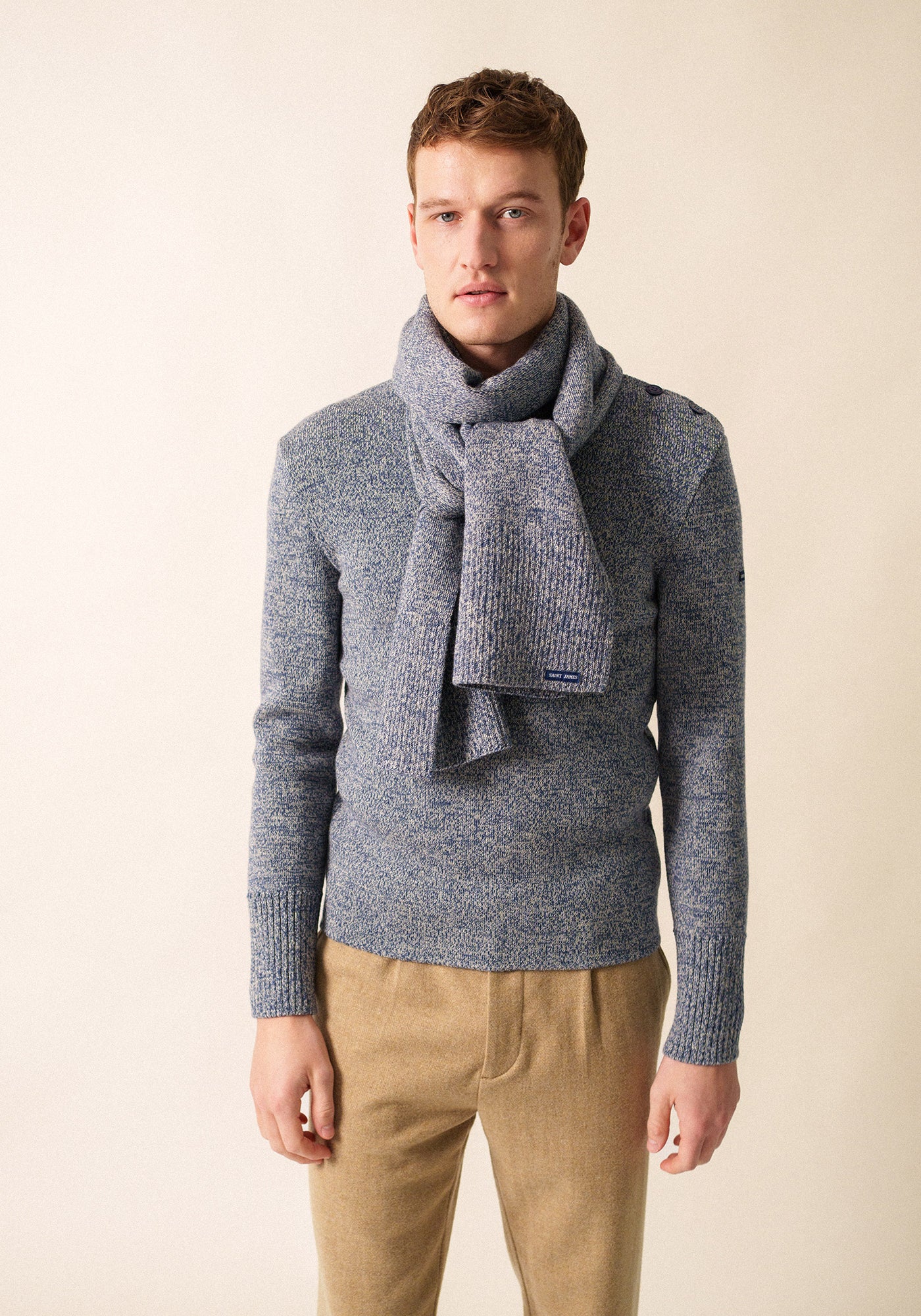 Bufanda de lana Bréauté - SAINT JAMES 48N1W (JEAN/ECRU)