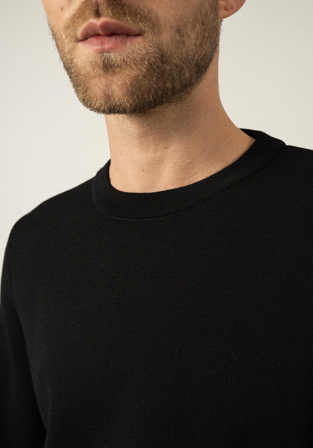 Jersey de cuello redondo Cruiser - de lana suave (NOIR)