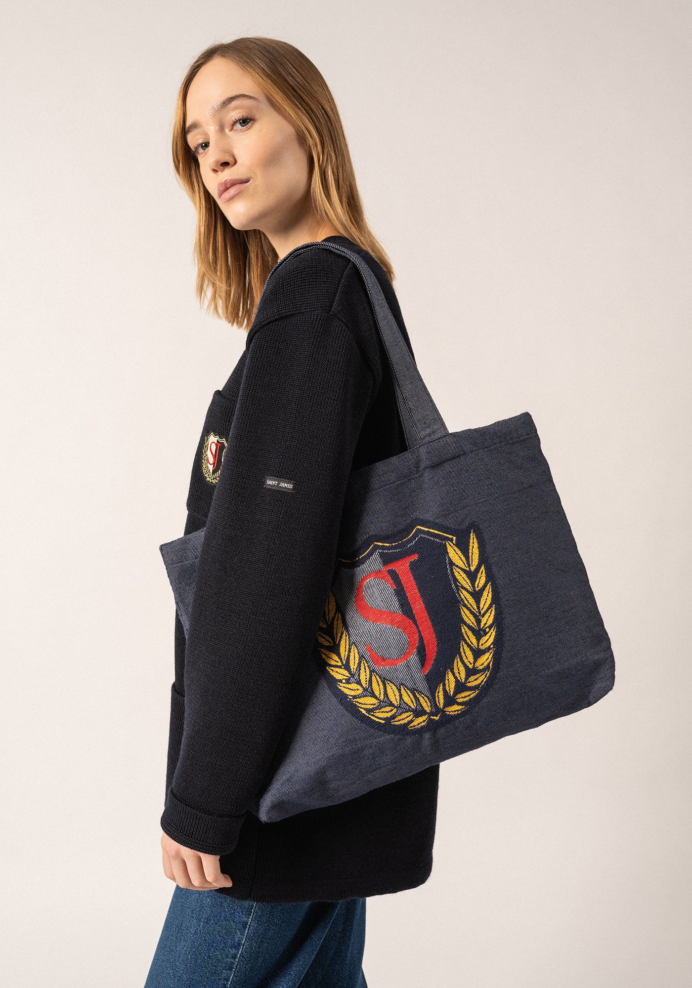 Bolso tote Campus (JEAN/ROUGE)