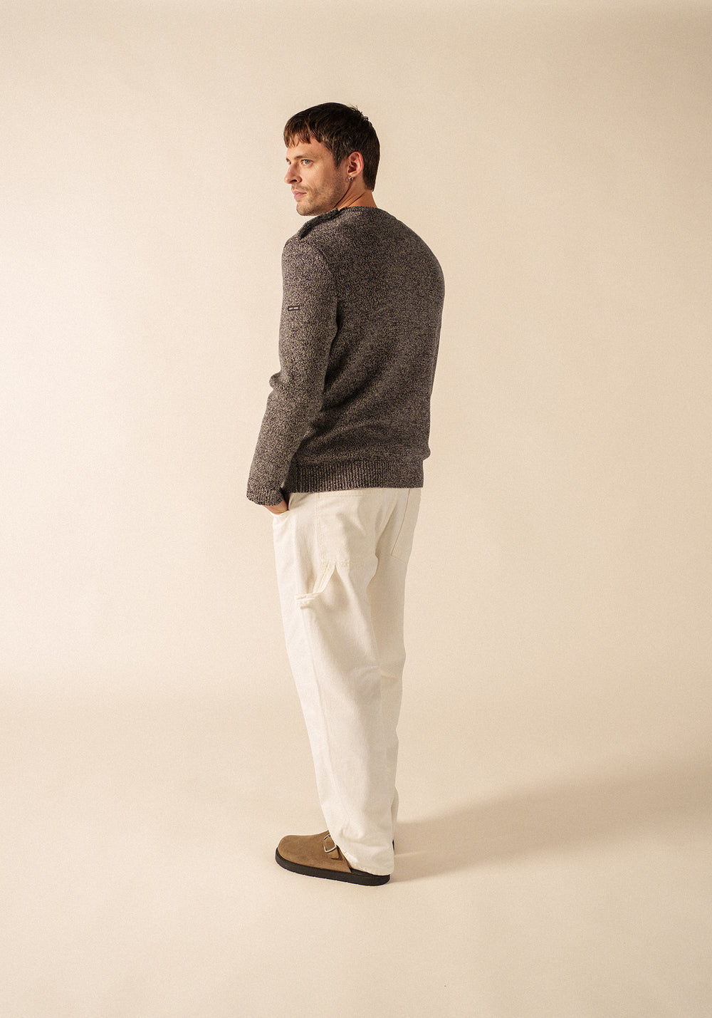 Cancale Mélange Jumper - de lana (NAVY/ECRU)