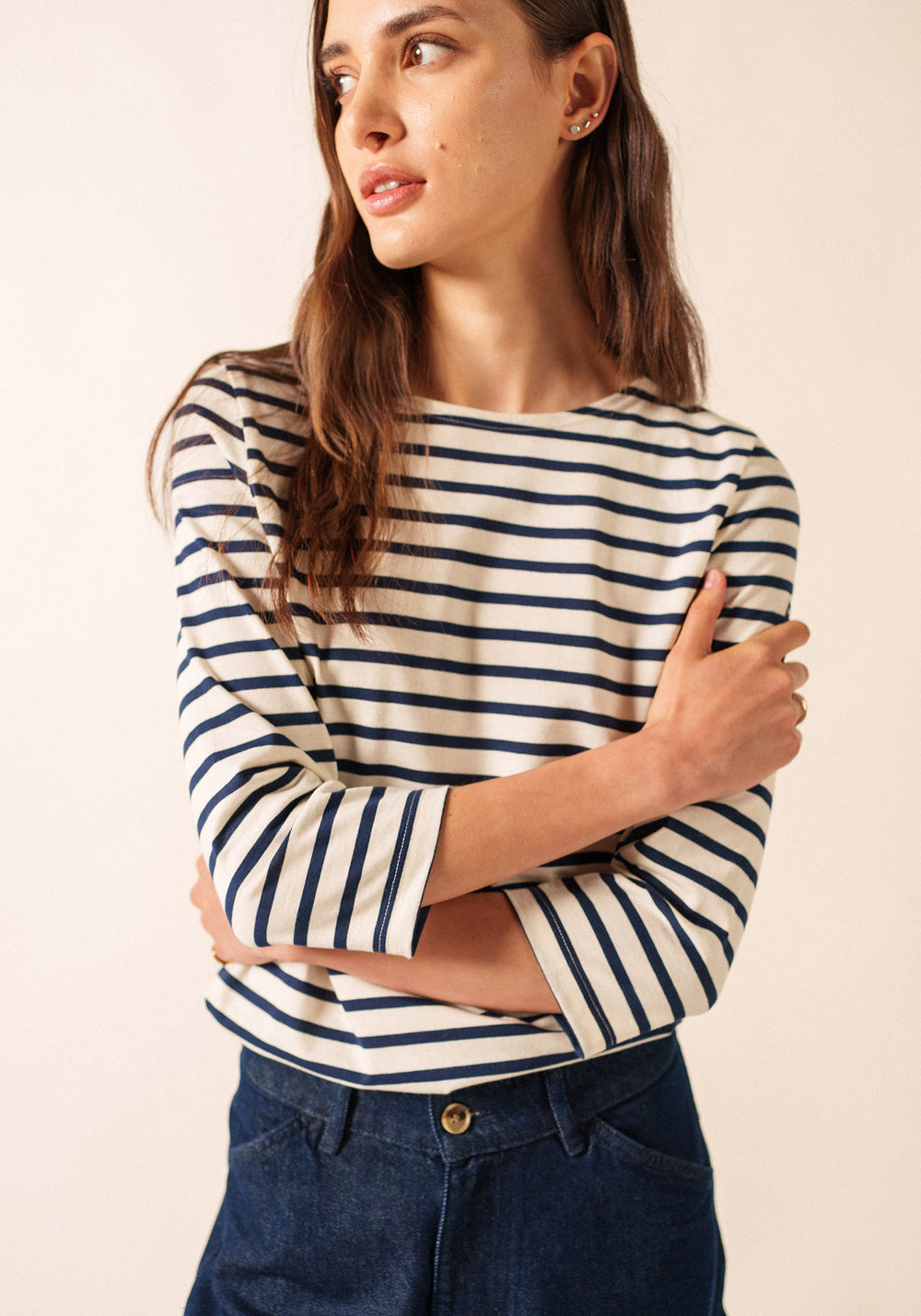 Camisa Galathée Breton (ECRU/MARINE)