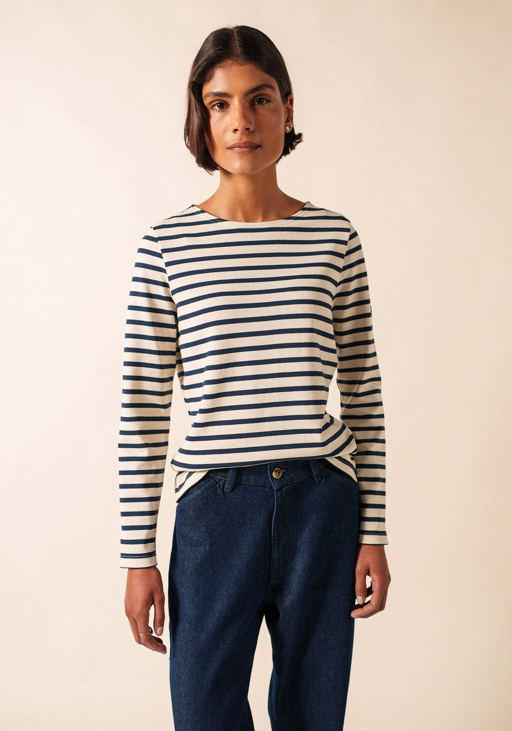 Camisa Méridame Breton (ECRU/MARINE)