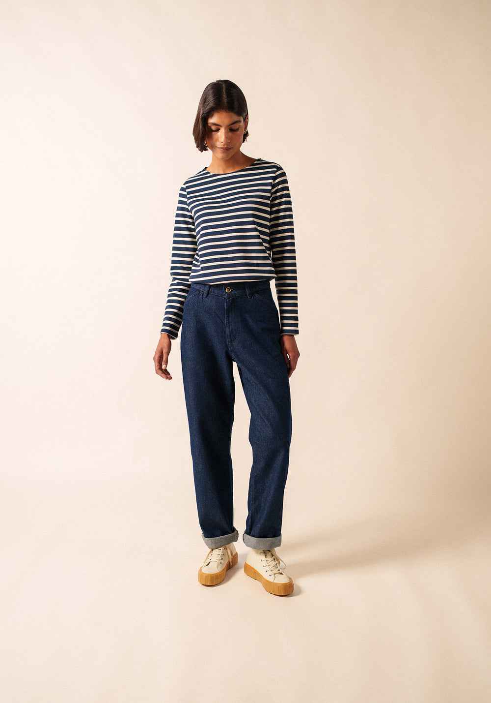 Camisa bretona Méridame (MARINA/ECRU)