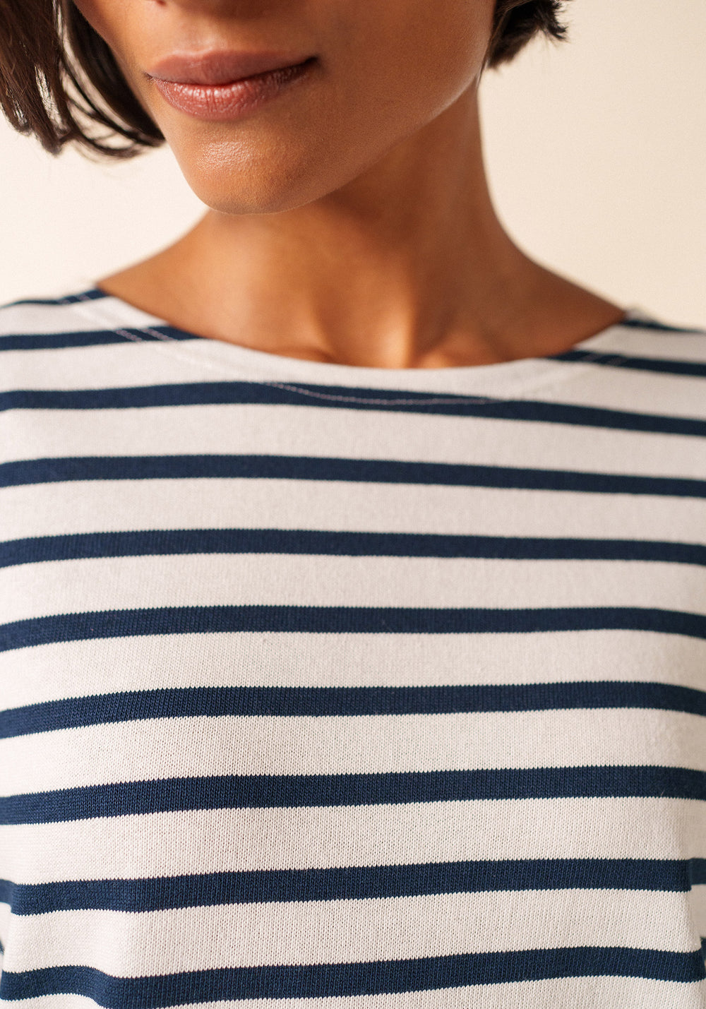 Camisa bretona Méridame (NEIGE/MARINE)