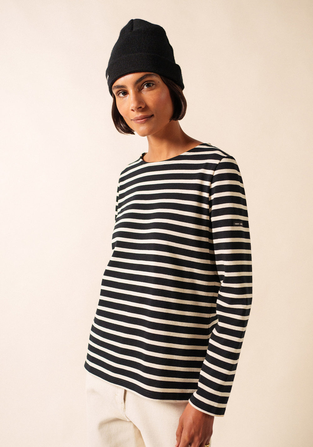 Camisa bretona Méridame (NOIR/ECRU)