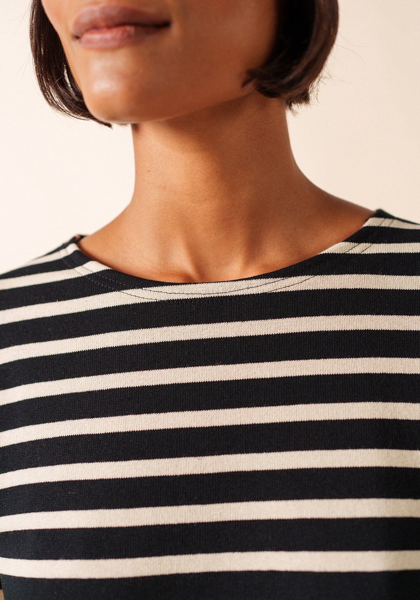 Camisa bretona Méridame (NOIR/ECRU)