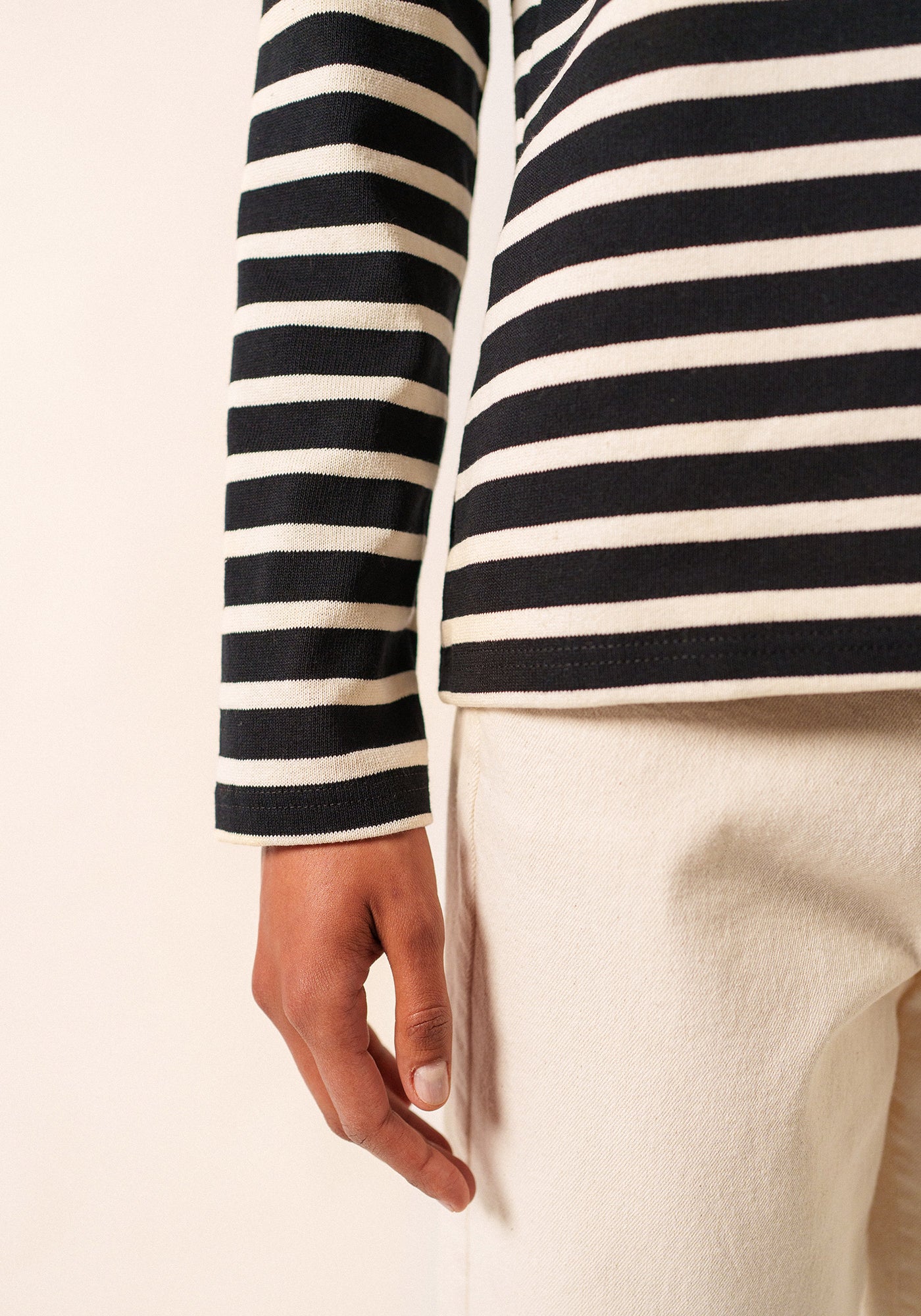 Camisa bretona Méridame (NOIR/ECRU)