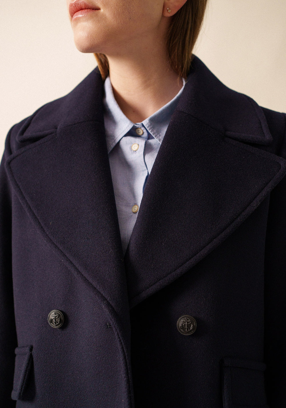 Chaqueta marinera Ste Romy - de lana (AZUL MARINO)