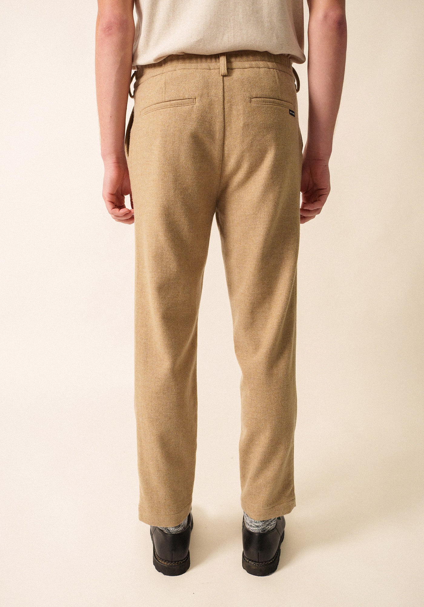 Pantalones de franela Andreas - corte recto (BEIGE FONCE)