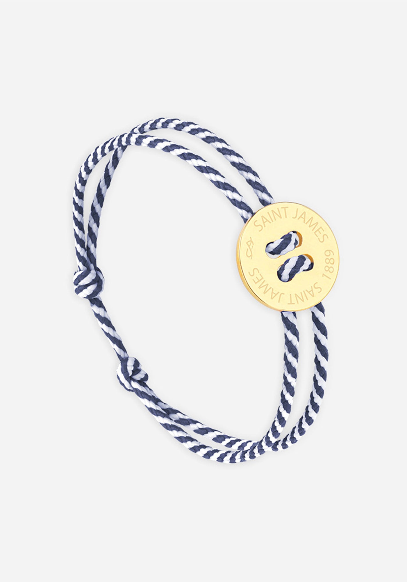 Pulsera con botones x Le Vent à la Française (ORO/RAYAS BLANCAS/MARINA)