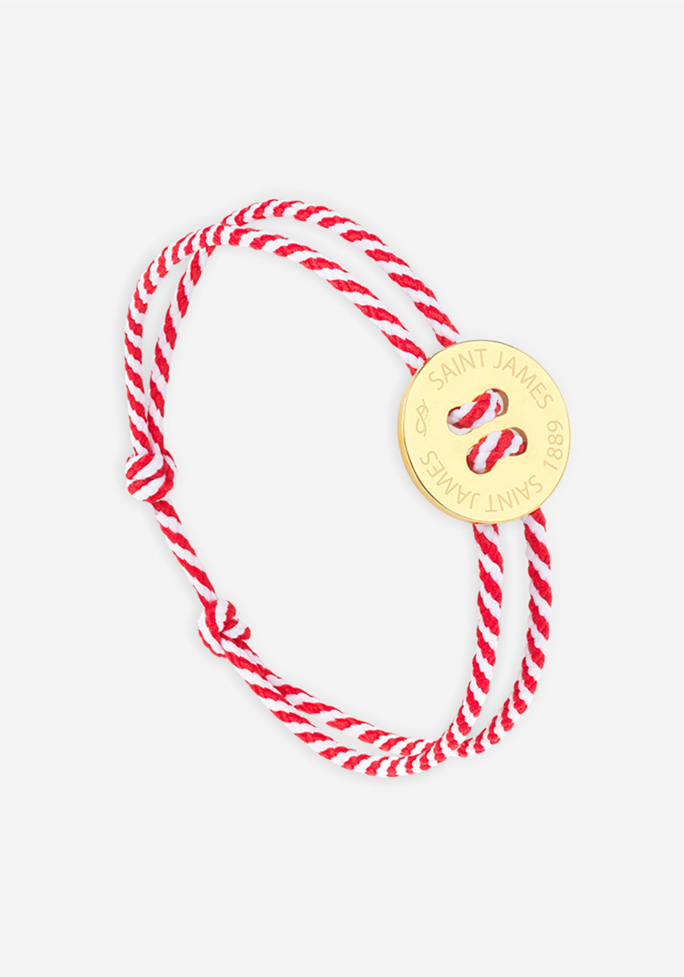Pulsera con botones x Le Vent à la Française (ORO/RAYAS BLANCAS/ROJO)