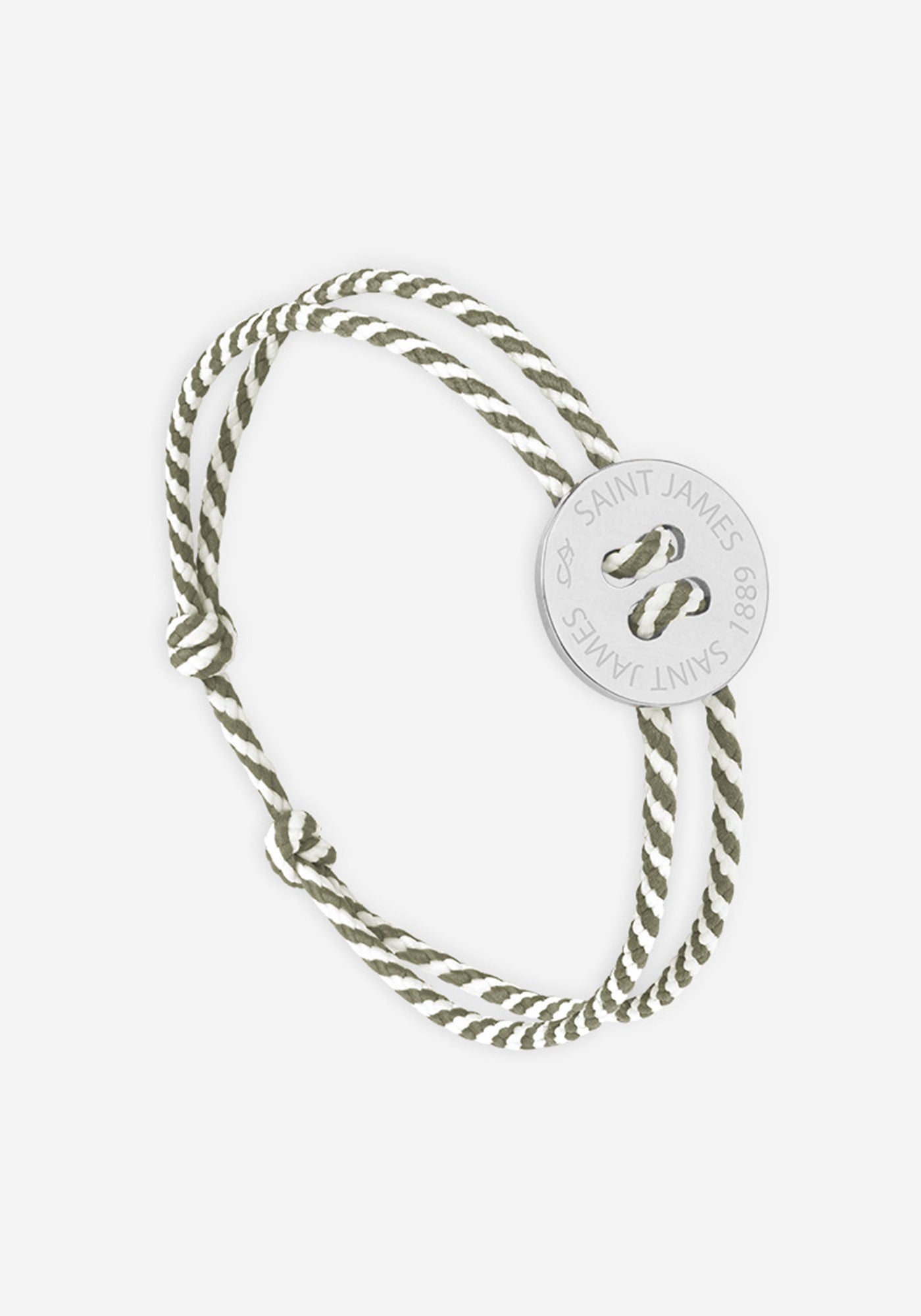 Pulsera con botones x Le Vent à la Française (PLATA/RAYAS BLANCAS/CAQUI)