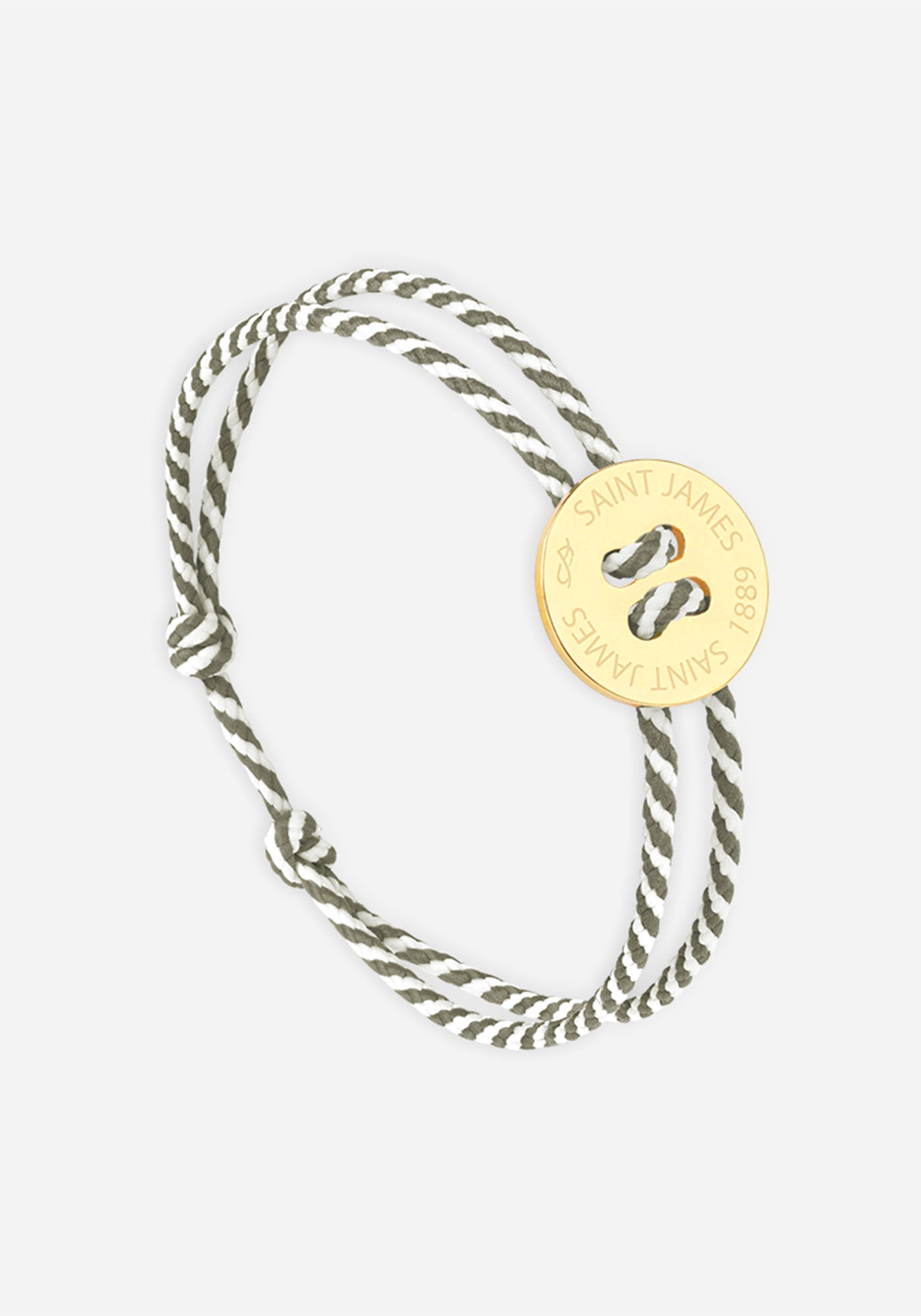 Pulsera con botones x Le Vent à la Française (ORO/RAYAS BLANCAS/CAQUI)