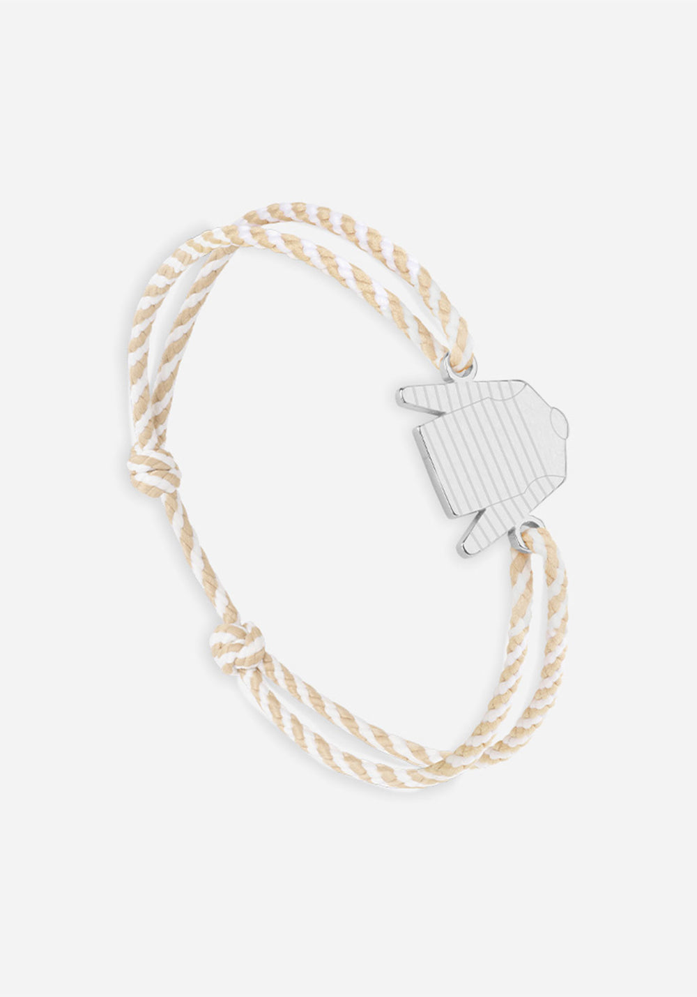 Pulsera camisa Bretin x Le Vent à la Française (PLATA/RAYAS BLANCAS/BEIGE)