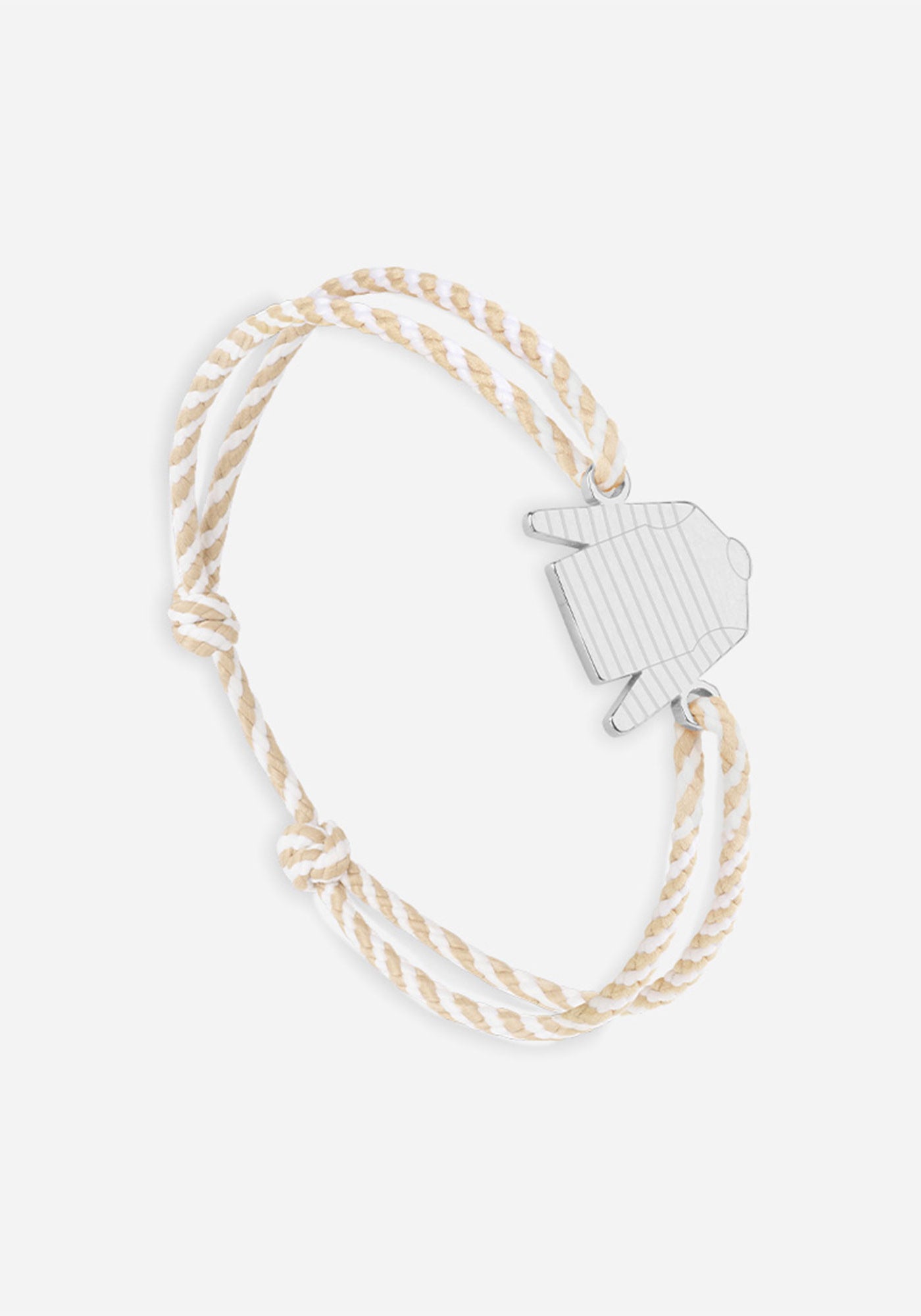 Pulsera camisa Bretin x Le Vent à la Française (PLATA/RAYAS BLANCAS/BEIGE)
