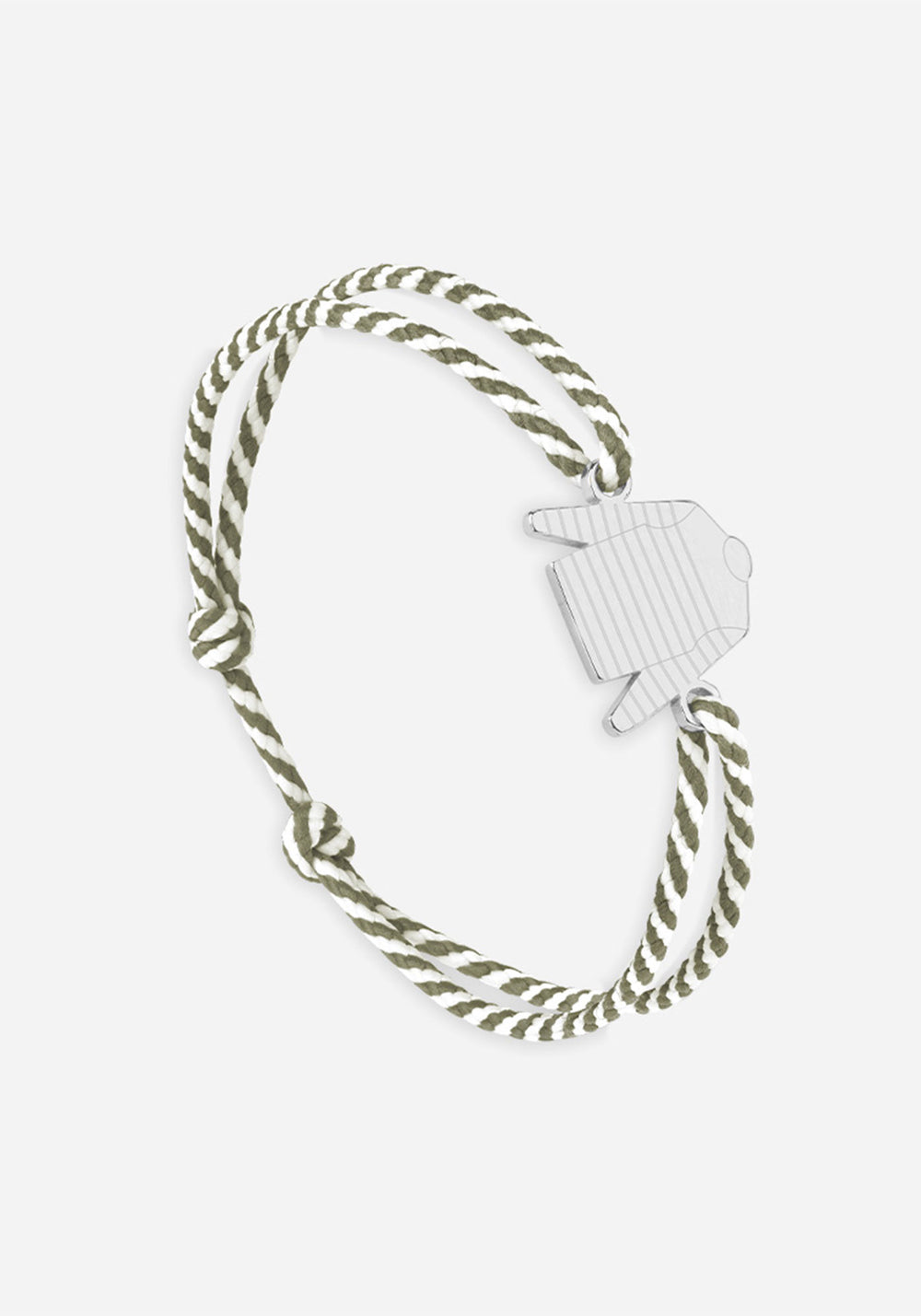 Pulsera camisa Bretin x Le Vent à la Française (PLATA/RAYAS BLANCAS/CAQUI)