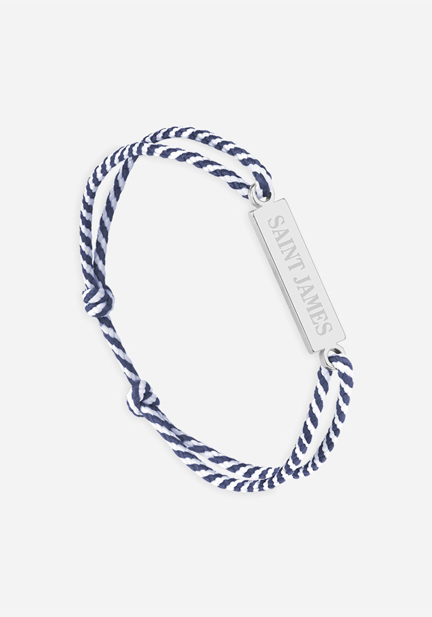 Pulsera con logotipo x Le Vent à la Française (PLATA/RAYAS BLANCAS/MARINA)