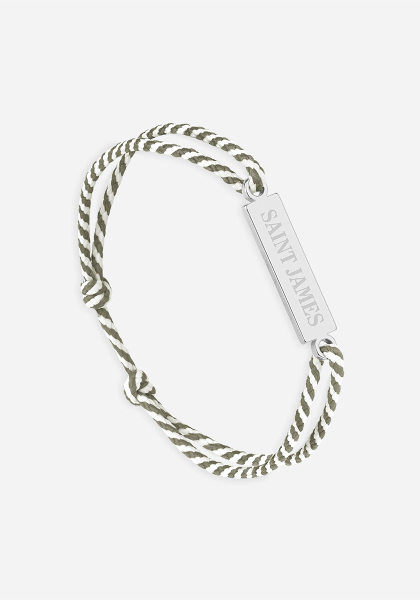 Pulsera con logotipo x Le Vent à la Française (PLATA/RAYAS BLANCAS/CAQUI)