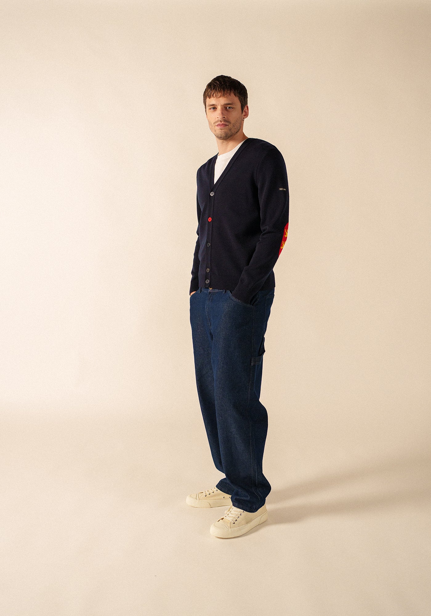 Cárdigan con coderas (NAVY/NORMANDIE)