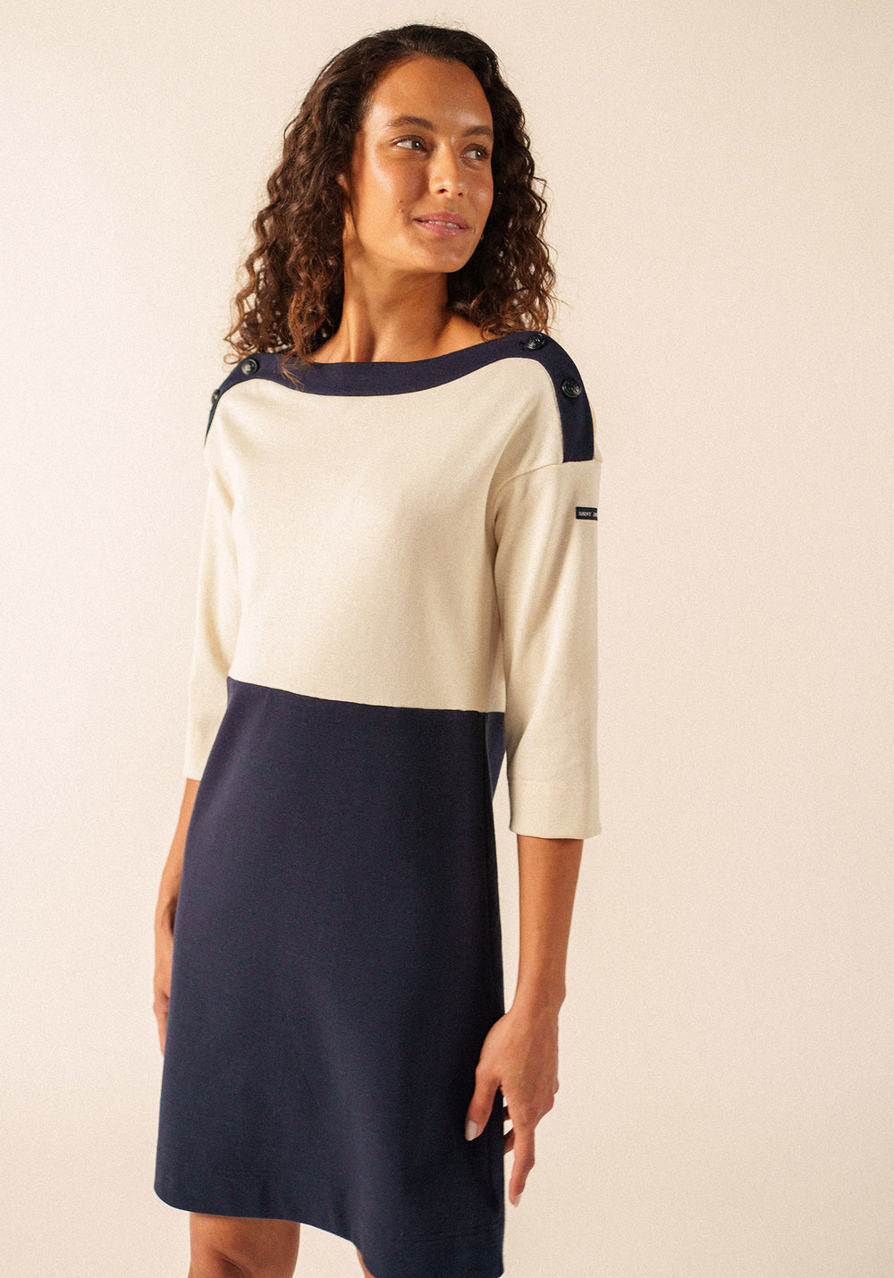 Vestido Dali x Isabelle Ballu (AZUL MARINO/ECRU)