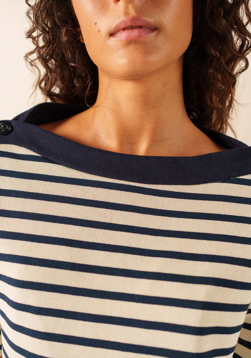 Camisa a rayas Geri Sailor x Isabelle Ballu (ECRU/MARINE/NAVY)