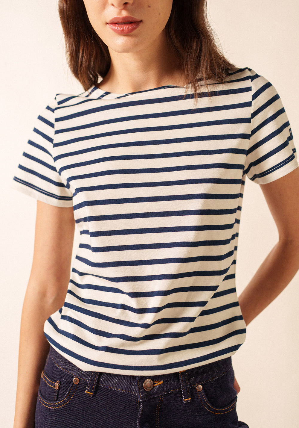 Camisa Etrille Breton (ECRU/MARINE)