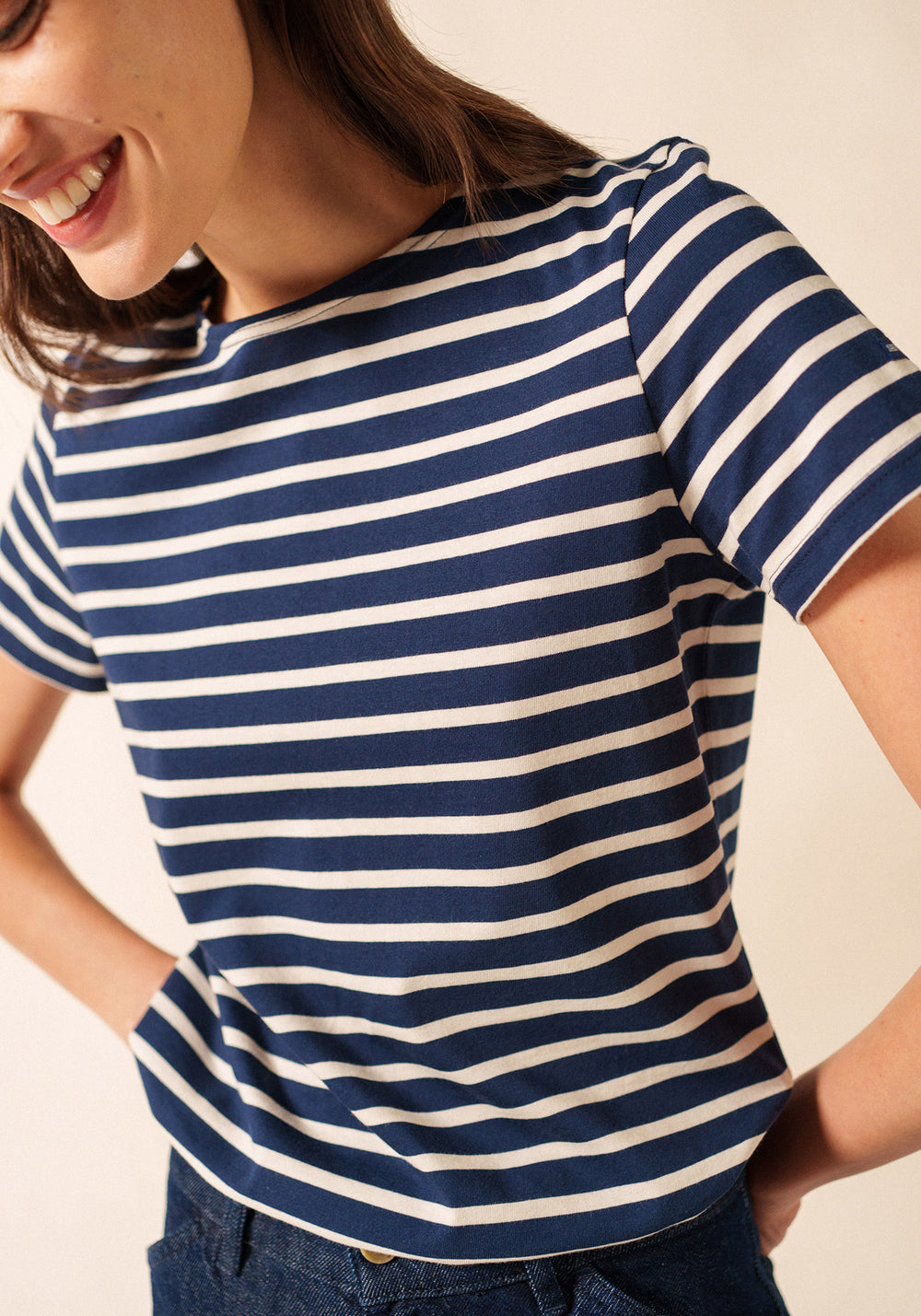 Camisa Etrille Breton (MARINA/ECRU)