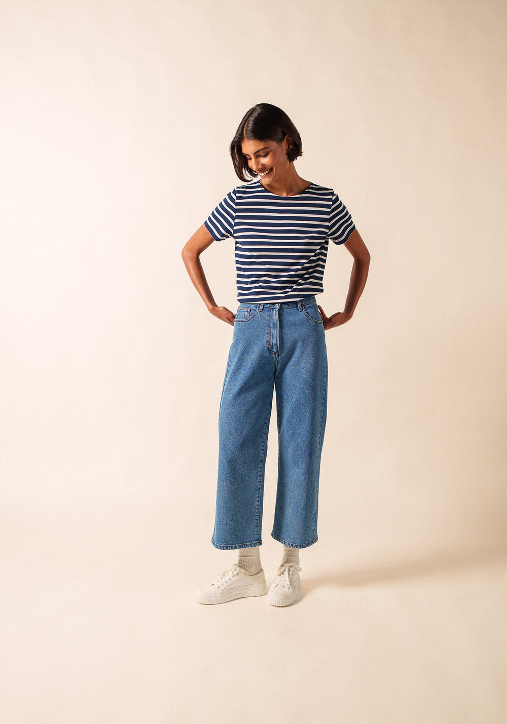 Camisa Etrille Breton (MARINE/NEIGE)