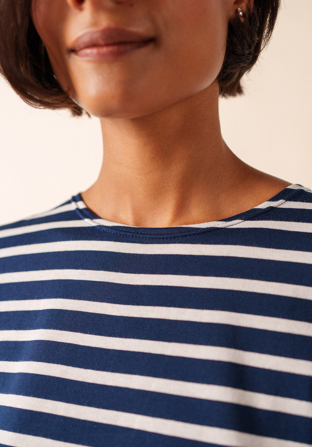 Camisa Etrille Breton (MARINE/NEIGE)