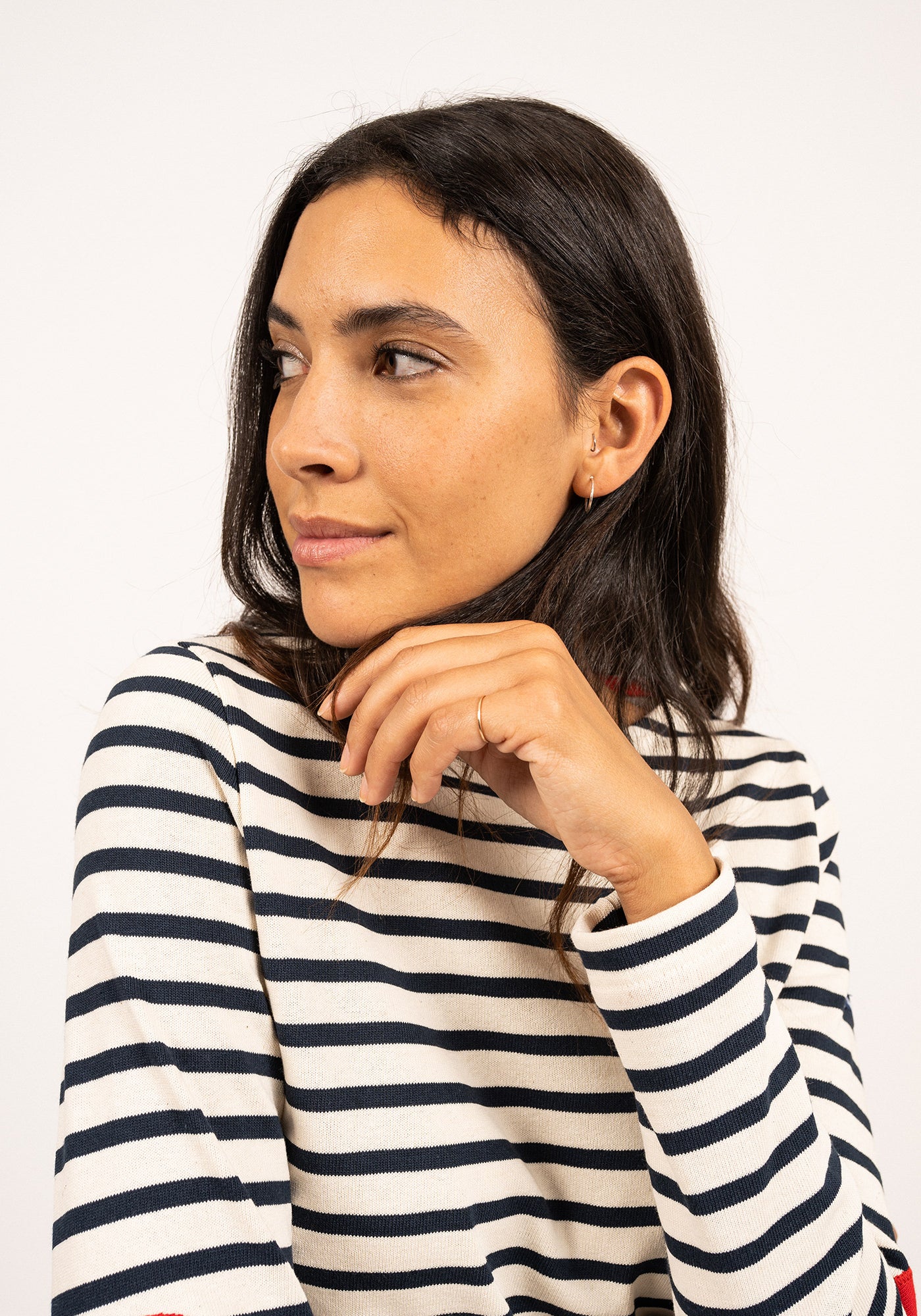 Camisa bretona Vaujany (ECRU/MARINE)